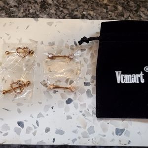 2/$40 Stainless Steal Body Jewerly w/Zirconia 14G